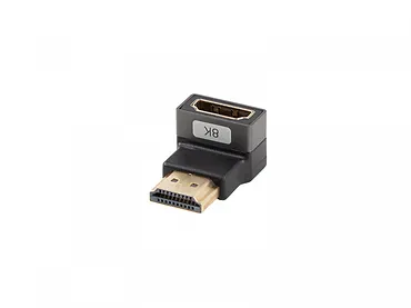 Lanberg Adapter HDMI(M)-HDMI(F) 8K kątowy dół aluminium srebrny