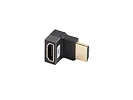 Lanberg Adapter HDMI(M)-HDMI(F) 8K kątowy góra aluminium srebrny AD-HDMI-08