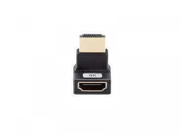 Lanberg Adapter HDMI(M)-HDMI(F) 8K kątowy góra aluminium srebrny AD-HDMI-08