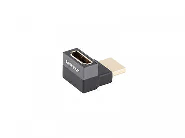 Lanberg Adapter HDMI(M)-HDMI(F) 8K kątowy góra aluminium srebrny AD-HDMI-08