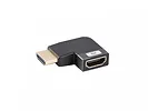 Lanberg Adapter HDMI(M)-HDMI(F) 8K kątowy lewo srebrny aluminium