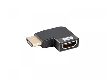 Lanberg Adapter HDMI(M)-HDMI(F) 8K kątowy lewo srebrny aluminium