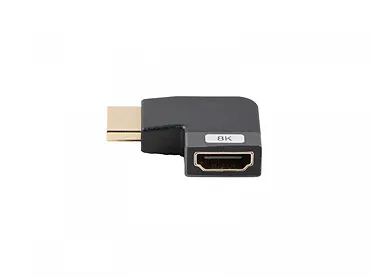 Lanberg Adapter HDMI(M)-HDMI(F) 8K kątowy lewo srebrny aluminium