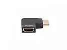 Lanberg Adapter HDMI(M)-HDMI(F) 8K kątowy prawo aluminium srebrny       AD-HDMI-10