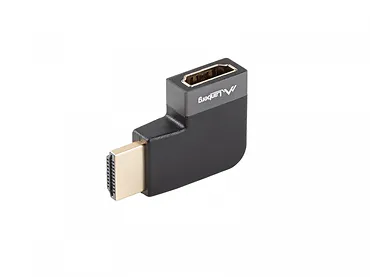 Lanberg Adapter HDMI(M)-HDMI(F) 8K kątowy prawo aluminium srebrny       AD-HDMI-10