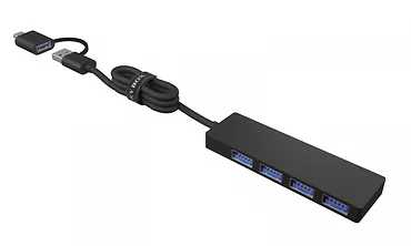 IcyBox Hub IB-HUB1424-C3 4-Port USB Typ-A, złącze Typ-C/A