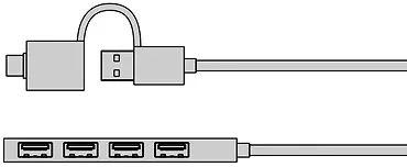 IcyBox Hub IB-HUB1424-C3 4-Port USB Typ-A, złącze Typ-C/A