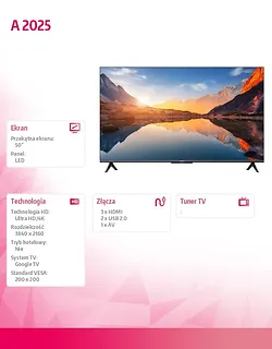 XIAOMI Telewizor TV A 2025 50 cali