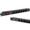 Qoltec Listwa zasilająca PDU do RACK 19" | 1U | 16A | 6xFRENCH | 1.8m