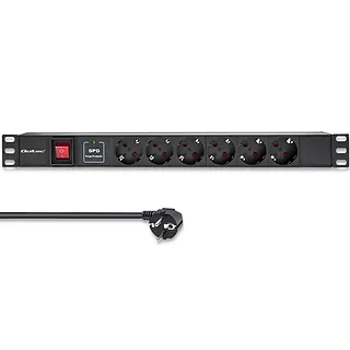 Qoltec Listwa zasilająca PDU do RACK 19" | 1U | 16A | 6xSchuko | 1.8m