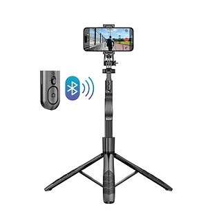 CRONG Aluminiowy selfie stick Bluetooth tripod