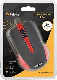 YENKEE Mysz przewodowa USB 3 przyciski, gumowana powierzchnia