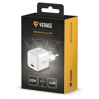 YENKEE Ładowarka sieciowa USB C 20W 3A Power Delivery 3.0 QC 3.0 Biała