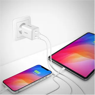 YENKEE Ładowarka sieciowa USB C 2x18W 3A Power delivery 3.0 QC3.0 Biała