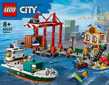 LEGO Klocki City 60422 Nadmorski port ze statkiem towarowym