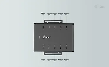 !i-tec USB-C/USB-A Metal Charging + data HUB 15W per port 10x USB-C