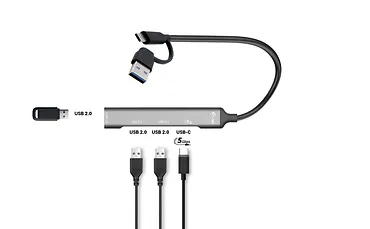 i-tec Hub USB-C/USB-A Metal 1x USB 3.0 + 3x USB 2.0