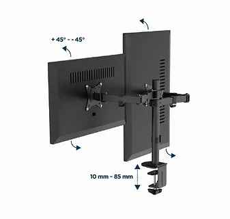 Gembird Ramię biurkowe na 2 monitory 17-32 cale 9kg