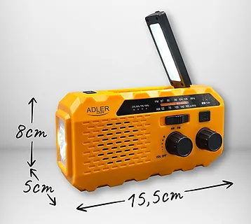 Adler Radio solarne z korbką ręczną AD1197