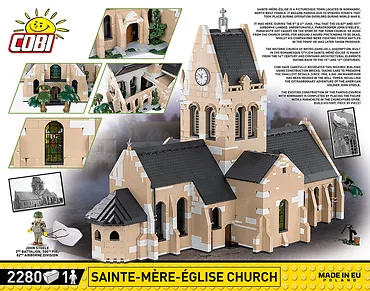 Cobi Klocki Klocki Kościół w Sainte-Mere-Eglise