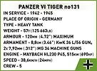 Cobi Klocki Klocki Panzer VI Tiger no131