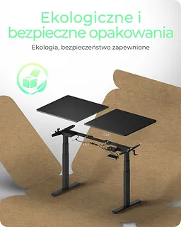 IcyBox Biurko elektrycznie regulowane z blatem IB-EW122B-TT 140x70 cm do siedzenia i stania