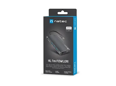 Natec Multiport Adapter Fowler 2 V2 USB-C->HUB USB 3.0 3X, HDMI4K