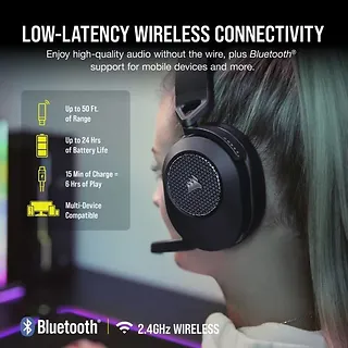 Corsair Słuchawki HS65 Wireless Carbon V2