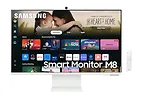 Samsung Monitor 32 cale SMART M80D VA 3840x2160 UHD 16:9 1xHDMI 1xUSB-C (65W) 2xUSB 2.0 4ms WiFi/BT HAS+PIV Webcam głośniki płaski biały 2Yd2d