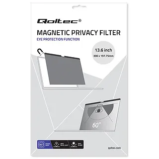 Qoltec Filtr prywatyzujący RODO do MacBook Air 13.6 cala | Magnetyczny |    Ochrona wzroku