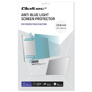 Qoltec Filtr światła niebieskiego 23.8 cala | 16:9 | Ochrona wzroku | Anti  Glare | Matowy | na monitor