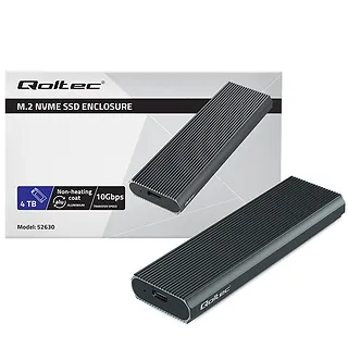 Qoltec Obudowa na dysk M.2 SSD | NVMe | PCIe | USB3.1 | 10Gb/s | 4TB |  Grafit