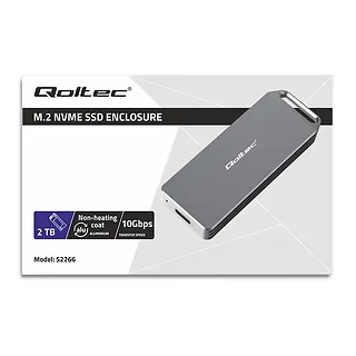 Qoltec Mini obudowa na dysk M.2 SSD | NVMe | PCIe | USB3.1 | Super speed10Gb/s | 2TB | Srebrna