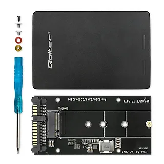 Qoltec Adapter na dysk M.2 SSD | SATA NGFF do SATA III | 2TB | Super    speed 6Gb/s | Czarny