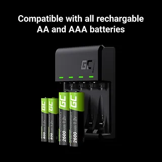 Green Cell Ładowarka VitalCharger + 4x akumulatory AA 2000mAh