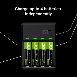 Green Cell Ładowarka VitalCharger + 4x akumulatory AA 2000mAh