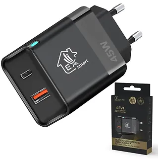 Extralink Ładowarka Smart Life Fast Charger 45W GaN   USB-C, USB-A