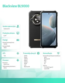 Blackview Smartfon BL9000 12/512GB 8800 mAh 5G DualSIM czarny