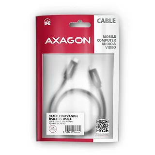 AXAGON BUCM32-CM15A Kabel USB-C - USB-C 3.2 Gen 2, 1.5m, PD 100W, 5A, 4K HD, ALU, oplot, czarny