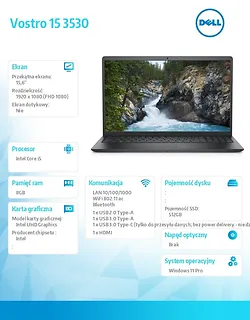 Dell Notebook Vostro 15 (3530) Win11Pro i5-1334U/8GB/512GB SSD/15.6 FHD 120Hz/Intel UHD/FgrPr/FHD Cam/Mic/WLAN + BT/Backlit Kb/3 Cell/3YPS