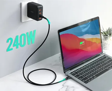 AUKEY CB-SCC241 silikonowy kabel USB-C - USB-C | 1m | 5A | 240 W PD