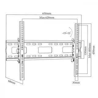 Maclean Uchwyt do TV 37-90'' 80kg MC-421 VESA 600x400