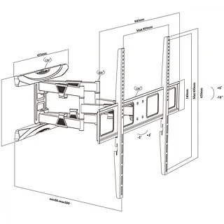 Maclean Uchwyt do TV 43-100'' 80kg MC-423