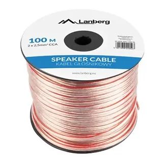 Lanberg Kabel głośnikowy 2x2.5mm2 100m przezroczysty