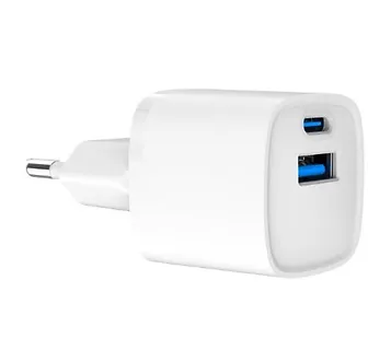 Gembird Mini-ładowarka USB-A USB-C 20W PD QC3.0 biała