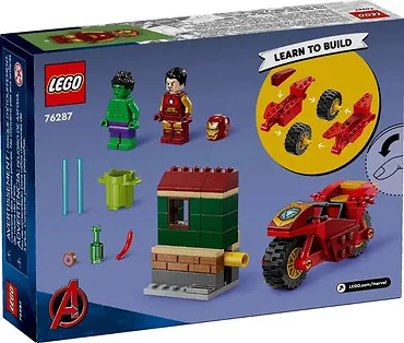 LEGO Klocki Marvel Super Heroes 76287 Iron Man z motocyklem i Hulk