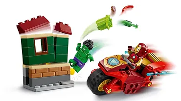 LEGO Klocki Marvel Super Heroes 76287 Iron Man z motocyklem i Hulk