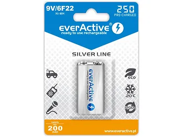 Akumulator EverActive 6F22/9V NI-MH 250 mAh