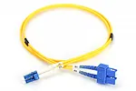 Digitus Patch cord światłowodowy FO LC/SC, duplex, SM 9/125, OS2, LSOH, 2m Żółty