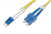 Digitus Patch cord światłowodowy FO LC/SC, duplex, SM 9/125, OS2, LSOH, 2m Żółty